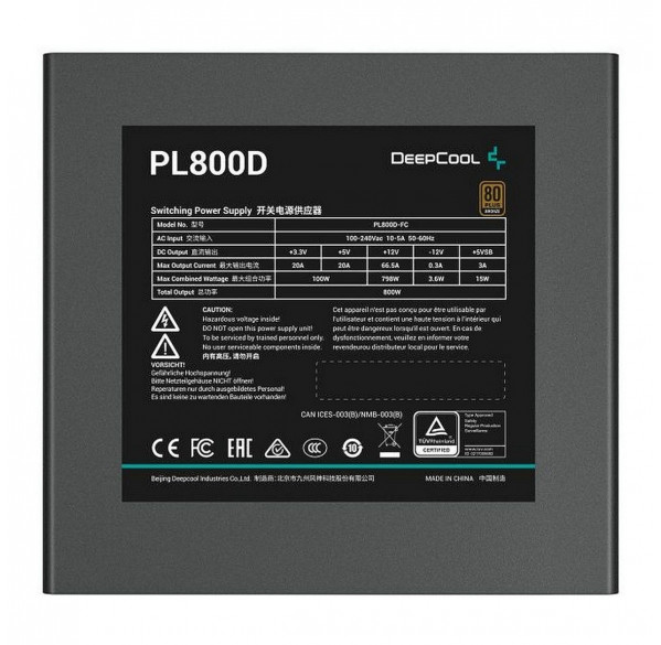 Блок питания для ПК 800W Deepcool PL800D 80+ Bronze Блок питания для ПК 800W Deepcool PL800D 80+ Bronze