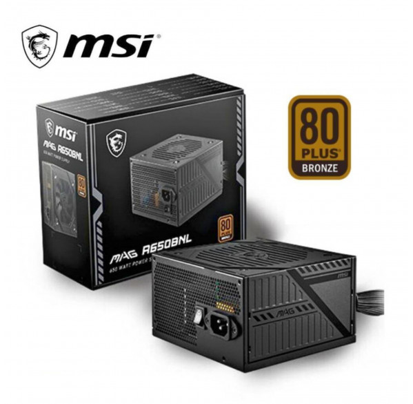Блок питания для ПК 650W MSI MAG A650BNL 80+ Bronze Блок питания для ПК 650W MSI MAG A650BNL 80+ Bronze