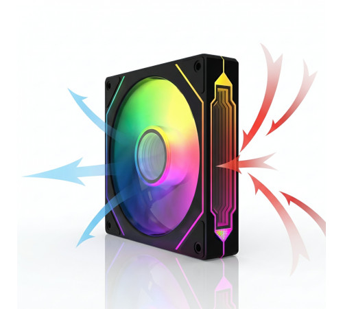 Кулер для корпуса ПК 3D 4PRO реверсивный 120мм, ARGB