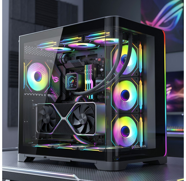 Корпус для ПК Coolman 3D, изогнутый аквариум