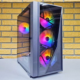 Корпус для ПК Aerocool Black Glass + 4 RGB кулера