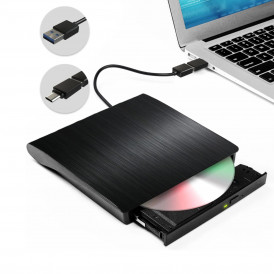 Дисковод внешний DVD-RW HAYSENSER HY-DRW08 USB-A+C
