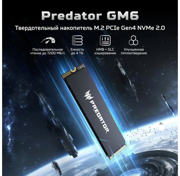 Накопитель SSD M.2 NVMe 1TB Acer Predator GM6 (Gen 4.0)