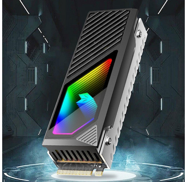 Радиатор для SSD M.2 NVMe AOSOR CM-M2F с 3D ARGB подсветкой, чёрный