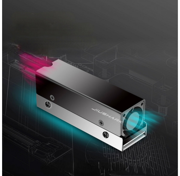 Радиатор для SSD M.2 NVMe JIUSHARK M.2-TWO c кулером, чёрный