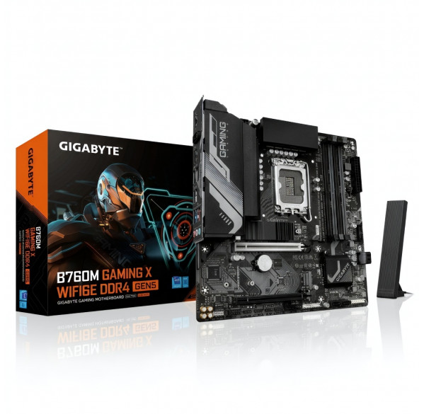Материнская плата (12-13-14 GEN) B760M Gigabyte Gaming X AX WIFI, DDR4