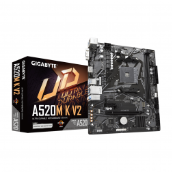 Материнская плата (AM4) A520 - Gigabyte A520M K V2 (2×DDR4)