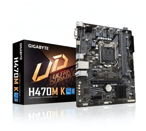Материнская плата (10-11 GEN)  H470 - Gigabyte H470M K (2×DDR4)
