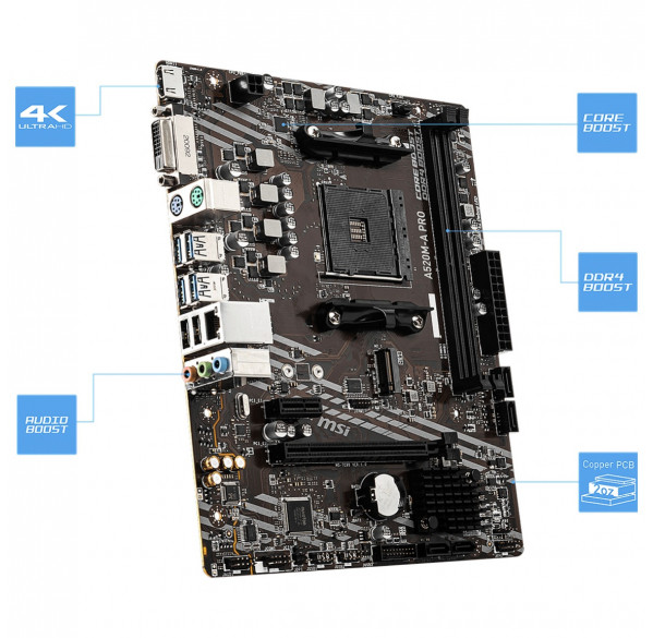 Материнская плата (AM4) A520M MSI DDR4 Материнская плата (AM4) A520M MSI DDR4