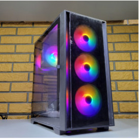 Корпус для ПК Aerocool Black Glass + 4 LED кулера