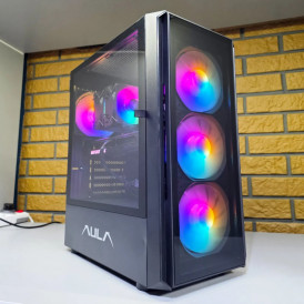 Корпус для ПК AULA R21 Glass + 4 LED кулера