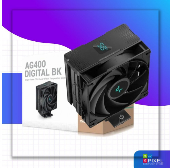 Кулер процессорный башенный Deepcool AG400 DIGITAL BK 4-ТРУБКИ