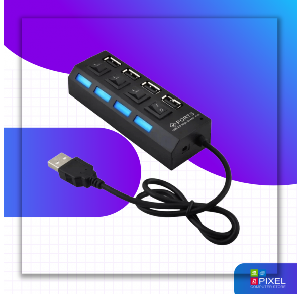 USB Hub разветвитель на 4 USB с выключателями