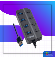 USB Hub разветвитель на 4 USB 3.0 с кнопками включения