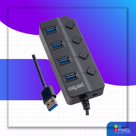 USB Hub разветвитель на 4 USB 3.0 с кнопками включения