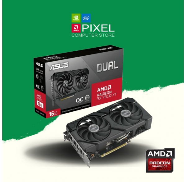 Видеокарта Asus AMD Radeon RX-7600 XT 16 ГБ DUAL