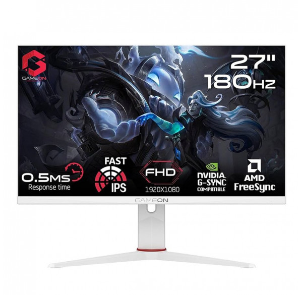 Монитор 27" игровой Gameon FHD 180Hz, Белый Монитор 27" игровой Gameon FHD 180Hz, Белый