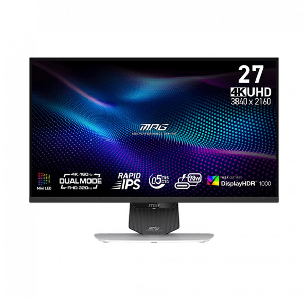 Монитор 27" MSI MPG, (4K @ 160Hz), (FHD @ 320Hz), miniLED, игровой
