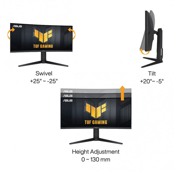 Монитор 34" игровой ASUS TUF Gaming WQHD 180Hz изогнутый